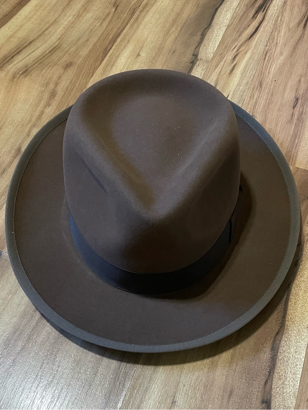 Vintage 1950s Adam Fifth Avenue "Burma" Brown Fedora Hat - Size 7 1/4